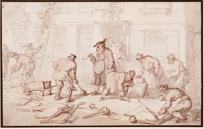 Labourers Putting Down a Pavement by Thomas Rowlandson