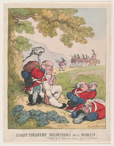 Light Infantry Volunteers on a March, June 8, 1804 by Thomas Rowlandson