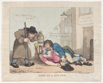 Love in the Gutter, July 8, 1800 by Thomas Rowlandson