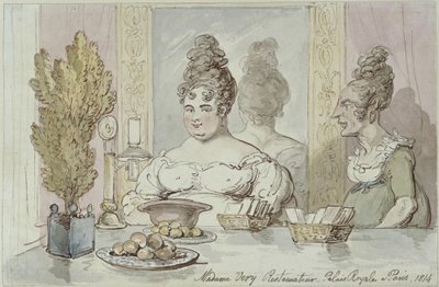 Madame Véry Restaurateur. Palais Royal in Paris by Thomas Rowlandson