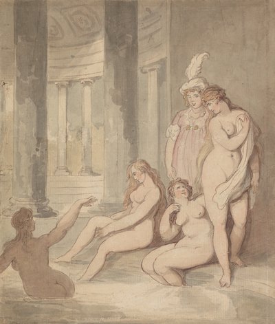Nymphs at a Roman Bath by Thomas Rowlandson