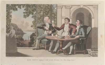 Quae Genus Engaged with Jovial Friends, Or-Who Sings Best, from The History of Johnny Quae Genus by Thomas Rowlandson