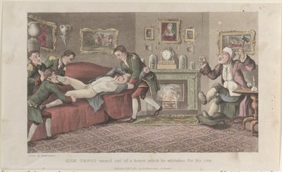 Quae Genus Turned out of a House Which He Mistakes for His Own, from The History by Thomas Rowlandson