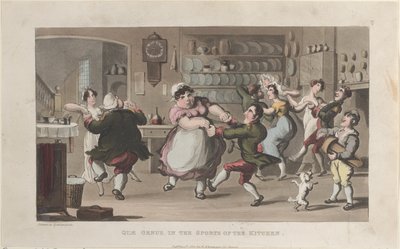 Quae Genus, in the Sports of the Kitchen, from The History of Johnny Quae Genus, August 1, 1821 by Thomas Rowlandson