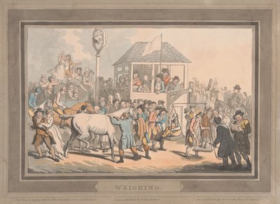 Racing [Set of Six]: 2. Weighing by Thomas Rowlandson
