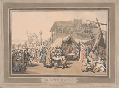 Racing [set of six]: 4. Between Heats by Thomas Rowlandson