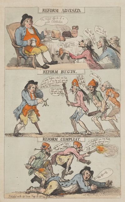 Reform Advised - Reform Begun - Reform Complete by Thomas Rowlandson