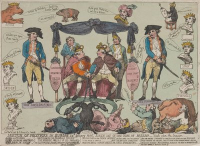 Sketch of Politics in Europe, January 24, 1786 - Birthday of the King of Prussia by Thomas Rowlandson