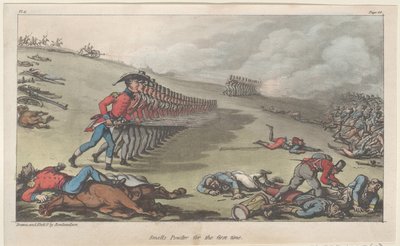 Smells Powder for the first time, from The Military Adventures of Johnny Newcome by Thomas Rowlandson