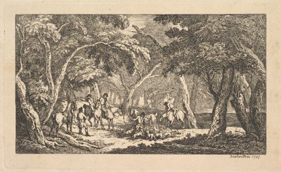 The Death - Fox Hunting - A Landscape Scene by Thomas Rowlandson