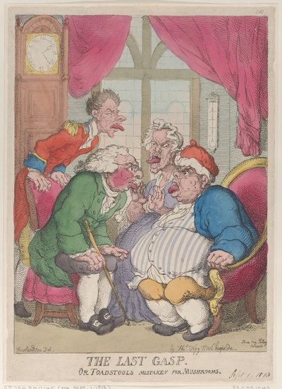 The Last Gasp, or Toadstools Mistaken for Mushrooms, September 1, 1813 by Thomas Rowlandson