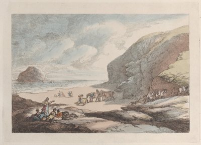 The Lion Rock, Cornwall by Thomas Rowlandson