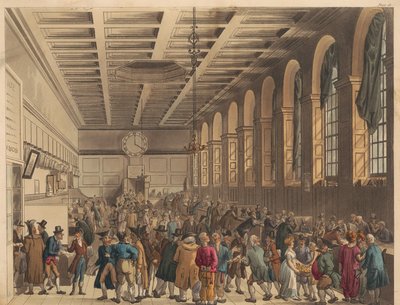 The Long Room, Custom House by Thomas Rowlandson