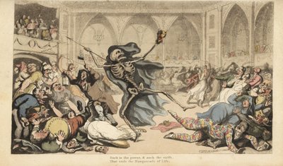 The Skeleton of Death Causes a Riot at a Masquerade Ball by Thomas Rowlandson