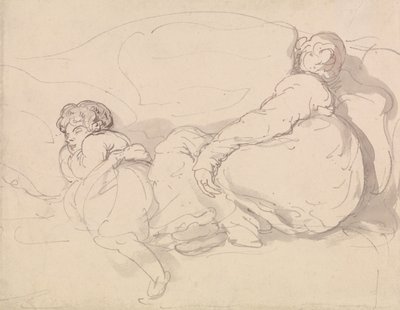 Two Sleeping Figures by Thomas Rowlandson
