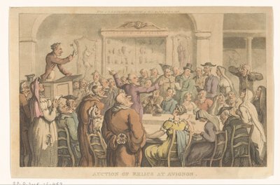 Auction of Relics at Avignon by Thomas Rowlandson