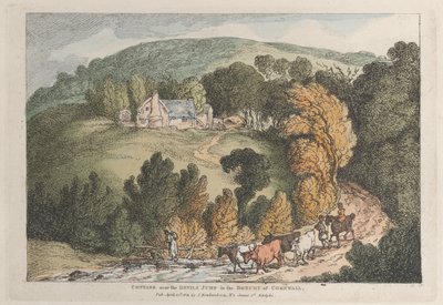View of the Church and Village of St. Cue, Cornwall by Thomas Rowlandson