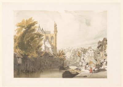 View of Rue de Rivage in Abbeville by Thomas Shotter Boys