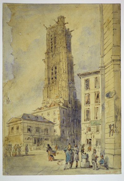 The Tower of Saint-Jacques before its clearing, in 1836 by Thomas Shotter Boys
