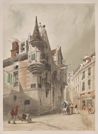 Picturesque Architecture in Paris, Ghent, Antwerp, Rouen: Hôtel de Sens, Paris by Thomas Shotter Boys