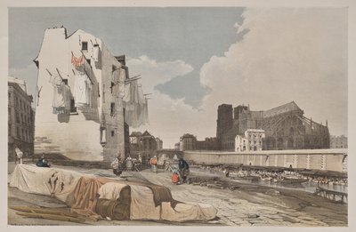 Picturesque Architecture in Paris, Ghent, Antwerp, Rouen: Nôtre Dame, Paris, from the Quai St. Bernard by Thomas Shotter Boys