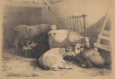 Cow Shed by Thomas Sidney Cooper
