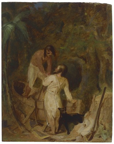 Boat Building by Robinson Crusoe and Friday by Thomas Sully