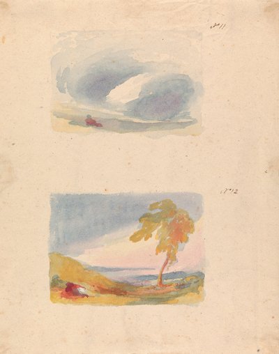 Two Drawings on One Sheet: Sky Study - Turner
