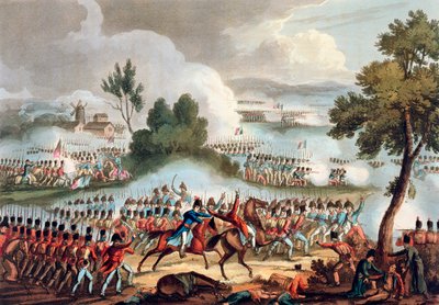 The Left Wing of the British army in Action at the Battle of Waterloo, June 18th 1815 by Thomas Sutherland