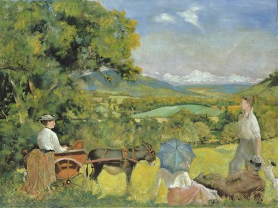 Landscape with a Woman in a Donkey Cart by Thomas Tennant Baxter