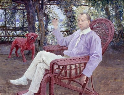 The Munich Publisher Albert Langen in the Garden by Thomas Theodor Heine