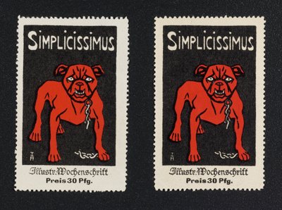 Advertising Stamp "Simplicissimus 30 Pfg." by Thomas Theodor Heine