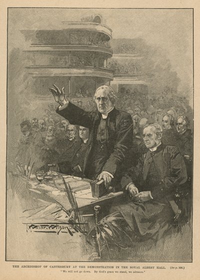 Archbishop of Canterbury at the demonstration in the Royal Albert Hall by Thomas Walter Wilson