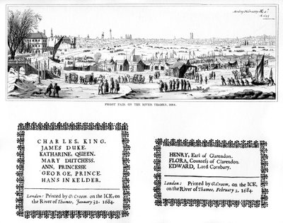 Frost Fair on the River Thames, and Specimens of Printing, February 1684, 1840 by Thomas Wyck