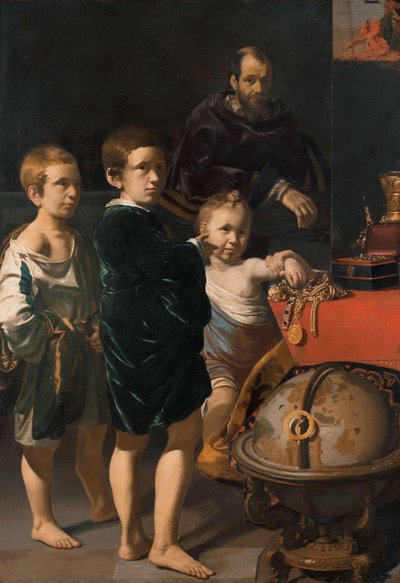 Portrait of Three Children and a Man by Thomas de Keyser