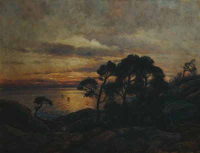 Pine Tree at Sunset by Thorolf Holmboe