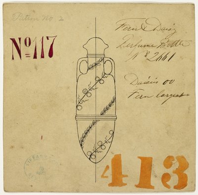 Design for Fern and Daisy Perfume Bottle No. 2661 by Tiffany and Company