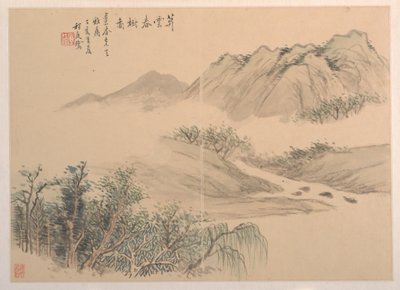 Landscape, dated 1827 by Tinglu Cheng