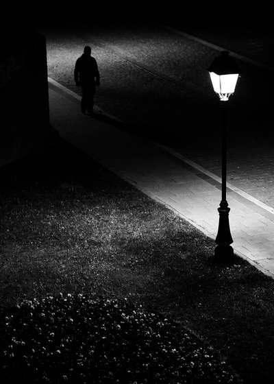 Lone Man Night Walk by Tito Mindoljevic