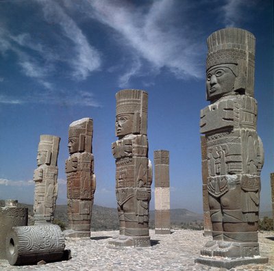 Atlantean Columns on Pyramid B by Toltec Toltec