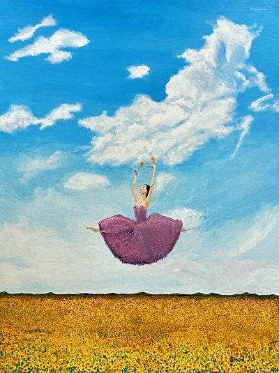 Ballerina in Sunflower Field by Tom Blood