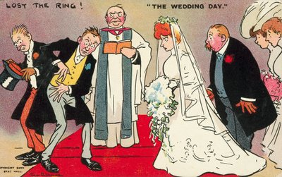 Groom and His Best Man Unable to Find the Ring on the Wedding Day by Tom Browne