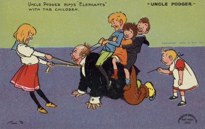 Man Playing with His Nephews and Nieces by Tom Browne