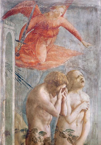 Adam and Eve Banished from Paradise (detail) by Tommaso Masaccio