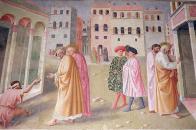 Healing of the Cripple and Raising of Tabitha by Tommaso Masolino da Panicale