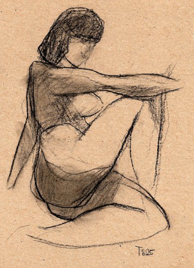 Contemplative Figure Sketch by Tore Bahnson