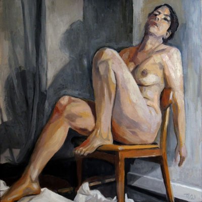 Contemplative Nude Figure by Tore Bahnson