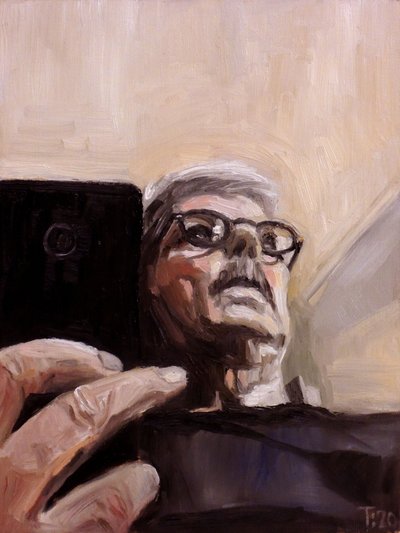 Painted Selfie Portrait by Tore Bahnson