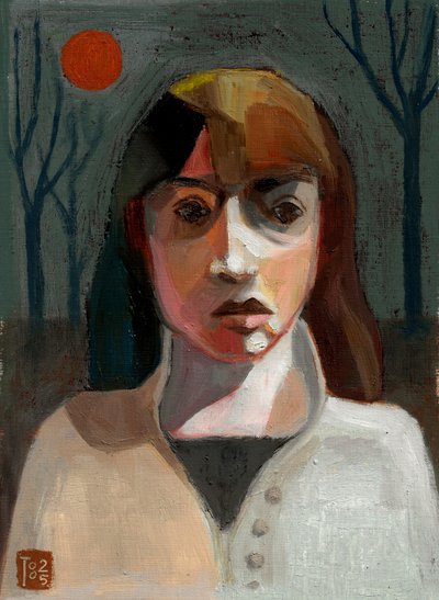Woman Under Red Sun by Tore Bahnson