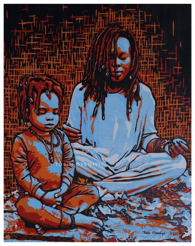 Peaceful Mother Child by Tosin Oyeniyi